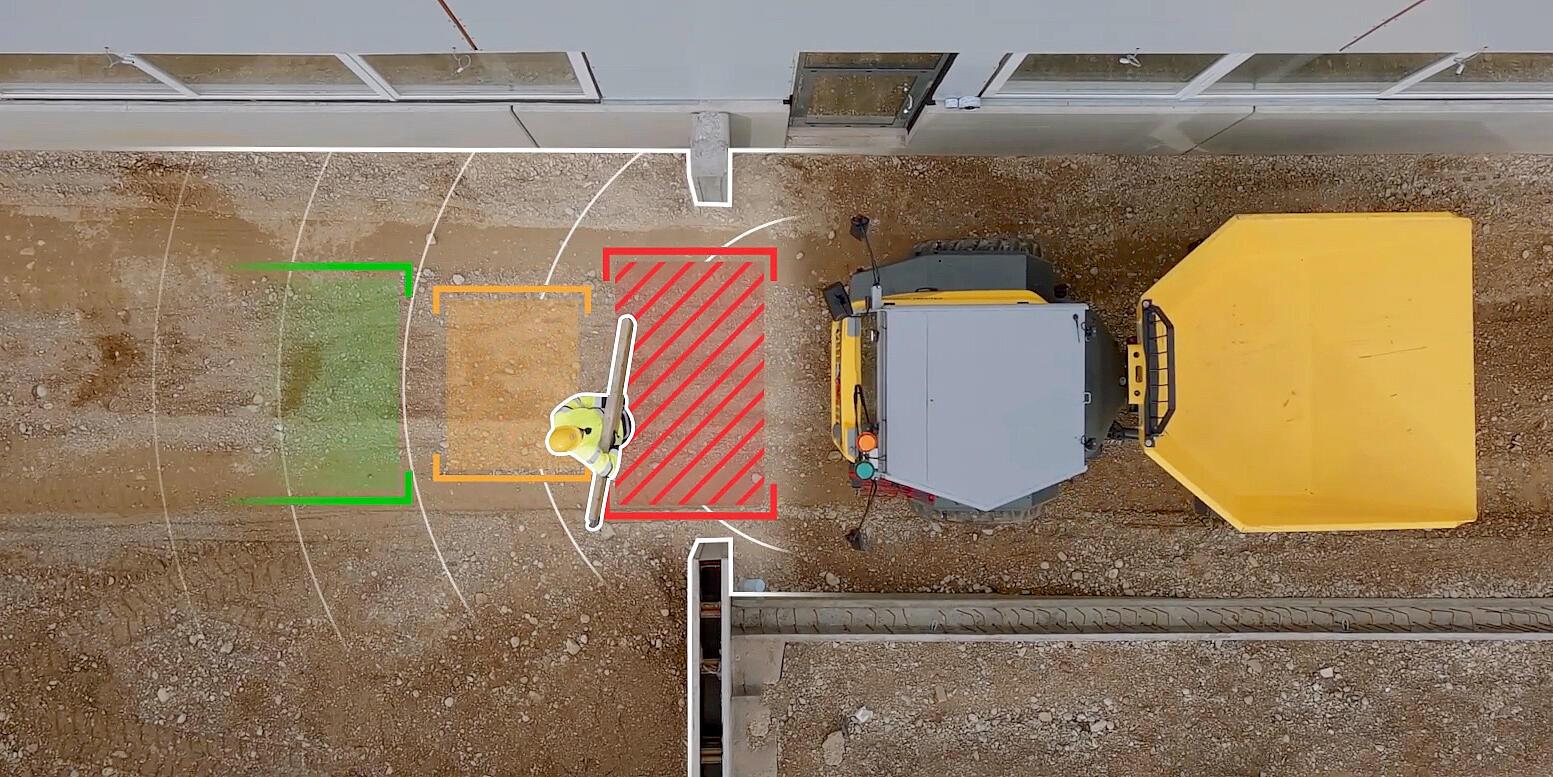 grafische weergave van objectdetectie voor kiepwagens